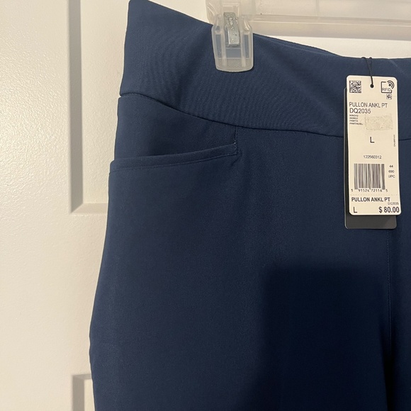 ADIDAS Women’s Ankle Pull on Pants Large Navy Blue Golf Outdoors MSRP $80 NWT - Picture 2 of 12